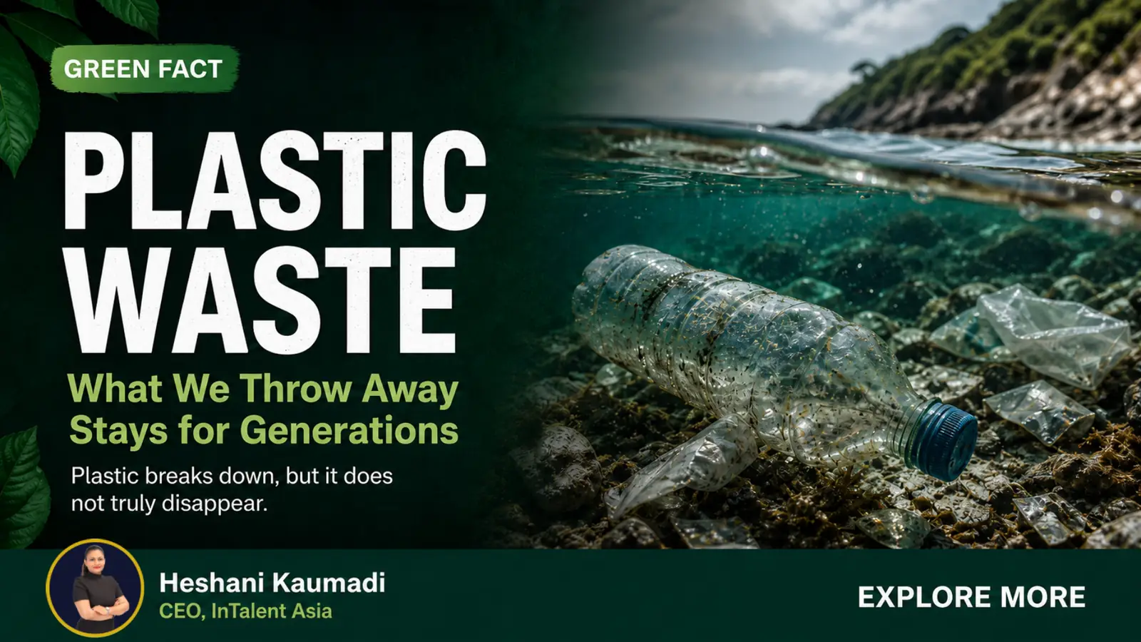Plastic bottle pollution in coastal water