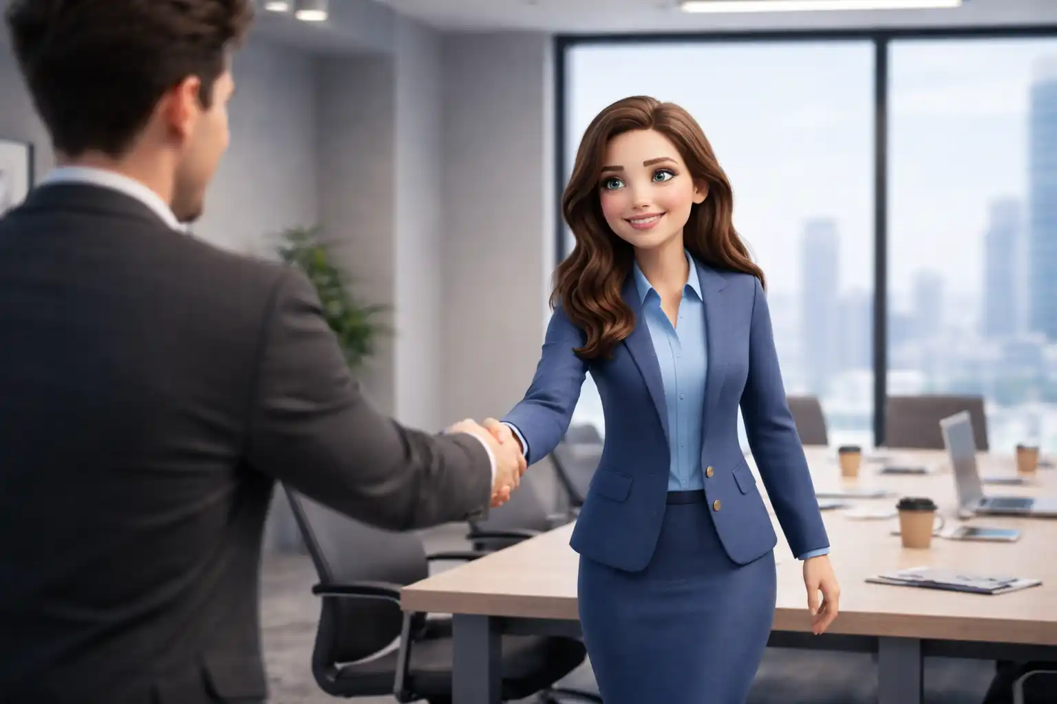Candidate being welcomed to a new career opportunity